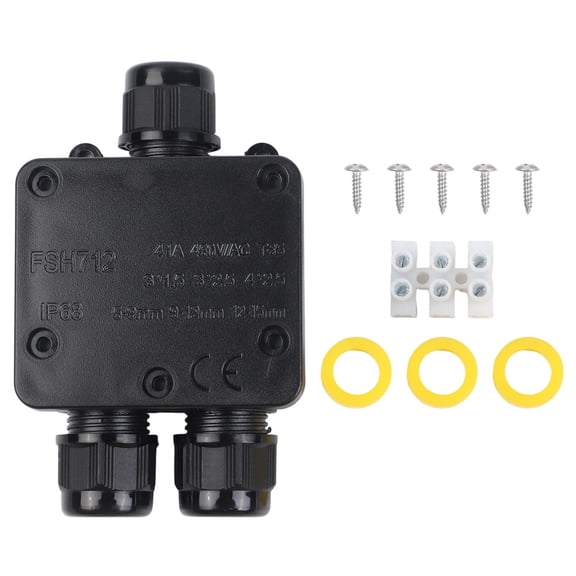 3-Way Junction Box Waterproof IP68, Cable Connector Earth Outdoor Connection Box