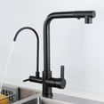 thumbnail image 1 of 3 Way Kitchen Taps with Pull Out Spray, Kitchen Faucet Brass Swivel Multifunction 3 in 1 Kitchen Sink Tap-Black, 1 of 5