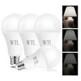 thumbnail image 1 of 3 Way LED Light Bulbs 50 100 150W Equivalent A21,Three Way Light Bulb 5000K Daylight 6W/14W/20W,E26 Base,for Living Room,No Flicker,4 Pack, 1 of 7