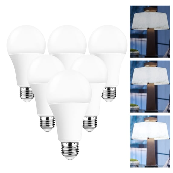 3 Way LED Light Bulbs 50 100 150W Equivalent A21,Three Way Light Bulb 5000K Daylight 6W/14W/20W,E26 Base,for Living Room,No Flicker,6 Pack