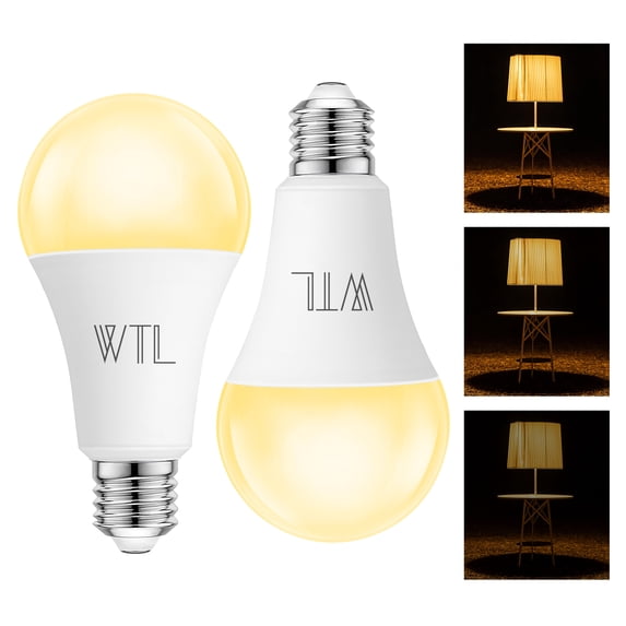 3 Way LED Light Bulbs 50 100 150W, Three Way 3000K Soft Light 6W/14W/20W A21 E26 Base LED Bulb for Desk, Floor,Table Lamps, Dimmable, No Flicker, 2 Pack