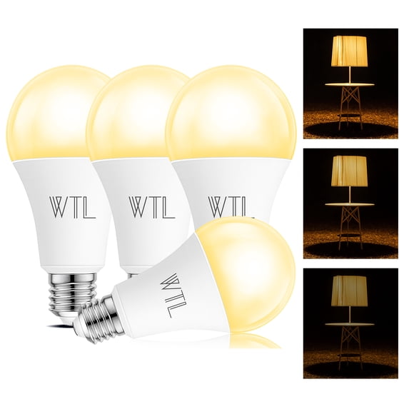 3 Way LED Light Bulbs 50 100 150W, Three Way 3000K Soft Light 6W/14W/20W A21 E26 Base LED Bulb for Desk, Floor,Table Lamps, Dimmable, No Flicker, 4 Pack