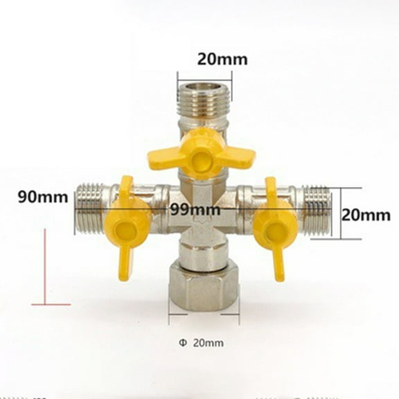 3-Way Manifold Adapter for Inlet Hose 1/2 Inch for Two or Three Connections