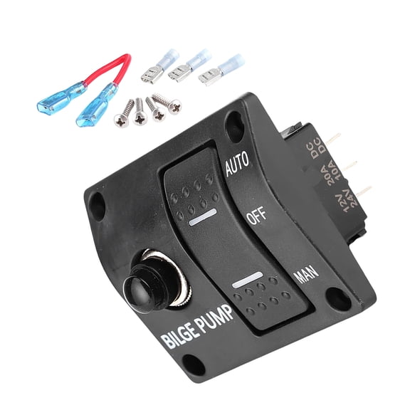 3 Way Marine Switches Panel 3 Position Marine Bilge Pumps Switches Panel Waterproof Switches Panel Easy to Use for Bilge Pumps