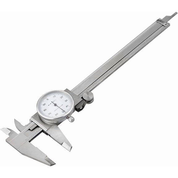 3-Way Measuring Shockproof Steel Dial Caliper, 0-6" SAE - Precision Tool with Hard Ca 780DC