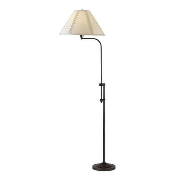 3 Way Metal Floor Lamp with & Adjustable Height Mechanism, Bronze
