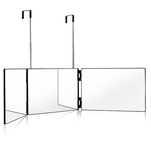 3 Way Mirror for Hair Cutting, 360 Trifold Mirror with Height