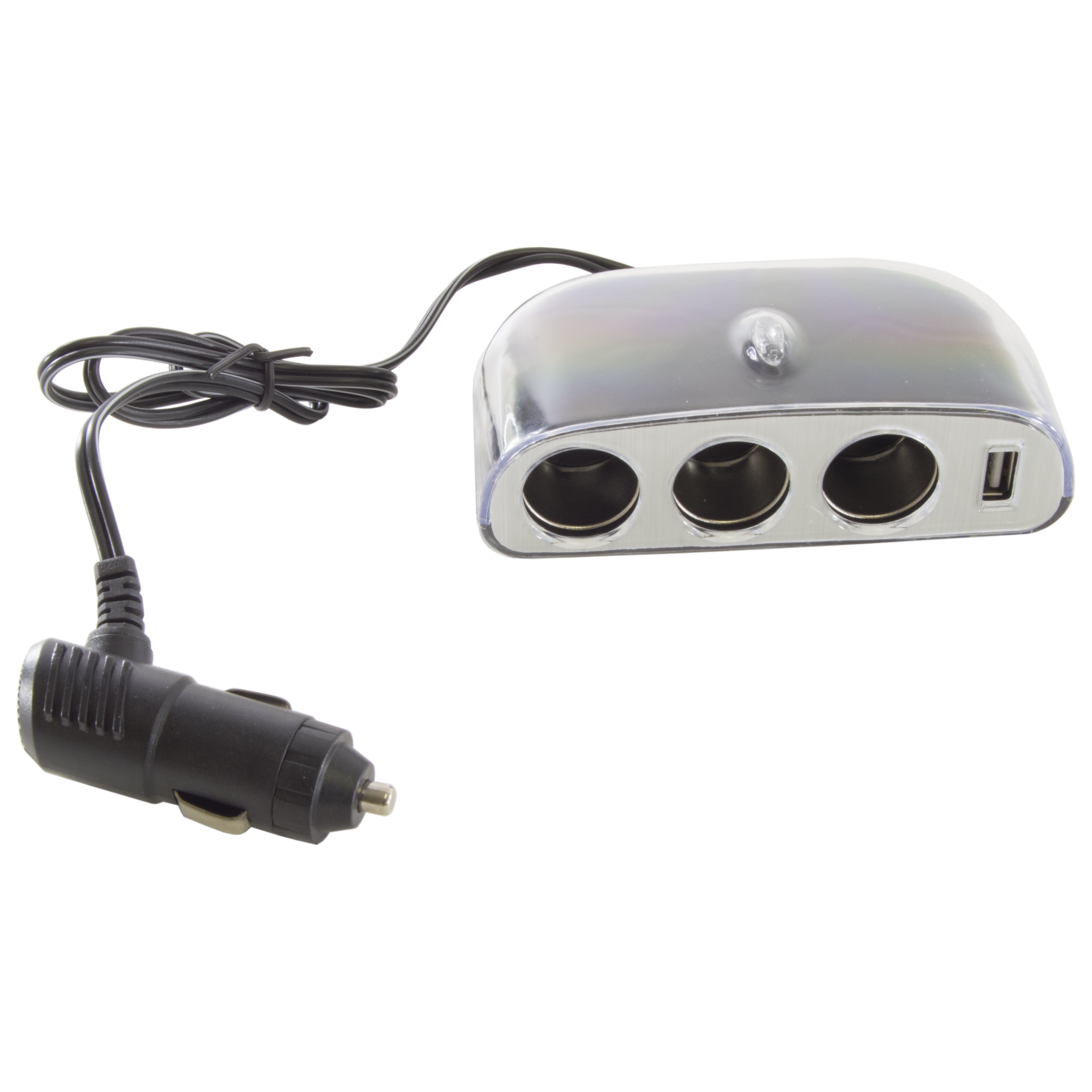 3-Way Multi Socket Auto Car Cigarette Lighter Splitter with USB Port Car  Charger