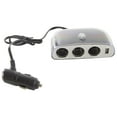 thumbnail image 1 of 3-Way Multi Socket Auto Car Cigarette Lighter Splitter with USB Port Car Charger, 1 of 4