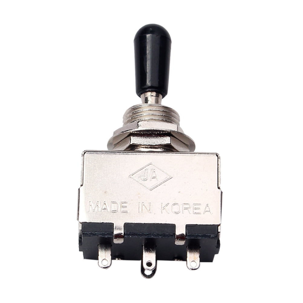3 Way Pickup Selector Toggle Switch Guitar Box Toggle Knob (Chrome And