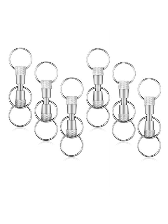 3-Way Quick Release Keychain Detachable Key Rings Pull Apart Separate Quick Disconnect Release Convenient Accessory 6pcs