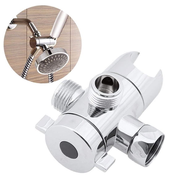 3 Way Shower Diverter Valve 1/2” with Hand Shower Cradle for Bathroom Hand Shower Hardware Accessory, 1 Pack
