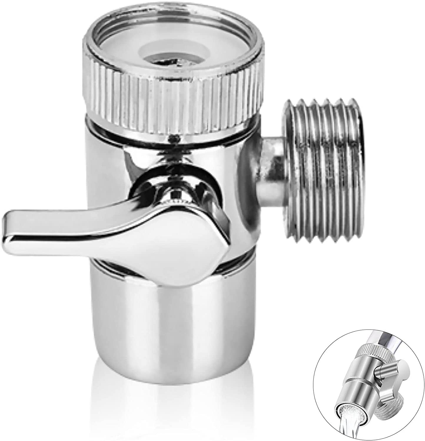 3 Way Shut Off Shower Faucet Diverter Diverter Brass Chrome Adapter Diverter Shower Switch Valve ...