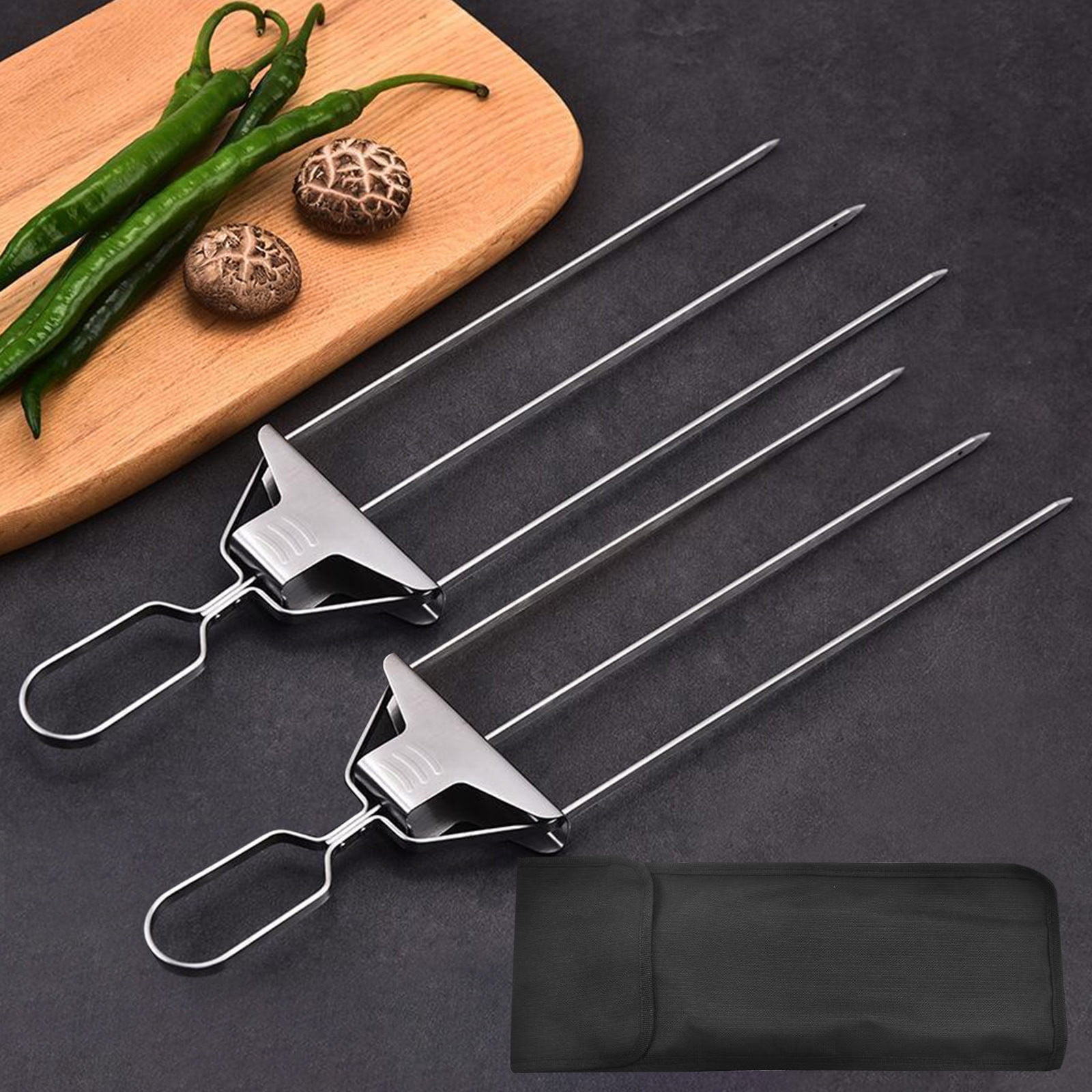 Way Skewer Barbecue Fork Semi Automatic Barbecue Fork Home Barbecue