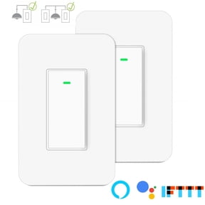 3 Way Smart Wi-Fi Wall Light Switch Plus, Repalce a 3-Way or Single Pole Switch,Remote Control,Voice Control, Timing Function No Hub Requir(2-Pack)