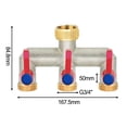 thumbnail image 1 of 3-Way Splitter 3 Way Water Distributor Rust Resistant Simultaneous Connection Sturdy Construction Brass Material, 1 of 6