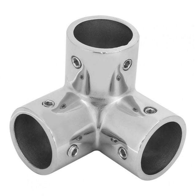 3Way Stainless Steel Corner Pipe Fitting Tube Connector Side Outlet