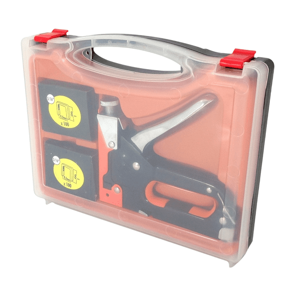 3-Way Heavy-Duty Staple Gun Kit Includes Case, Standard Staples, U-Shaped & Brad Nails