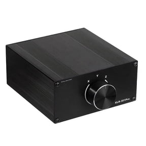 3-Way Stereo XLR Passive Audio Signal Switcher Selection Switch Balanced Out Audio Audio Select Switcher,1 x Audio Select Switcher,Black