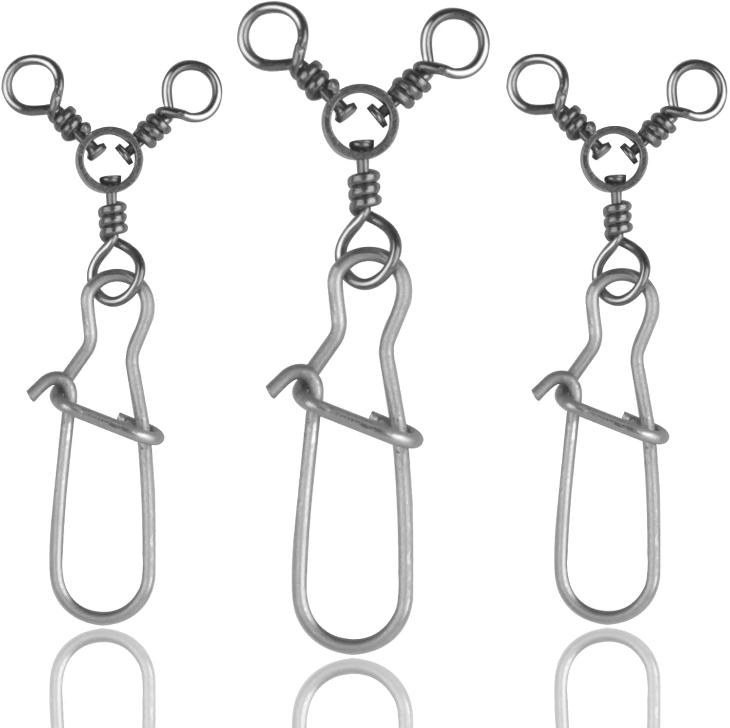 3 Way Swivel Snaps HighStrength Cross Line Duo Lock Snap Swivels TTurn Fishing Lure Connectors