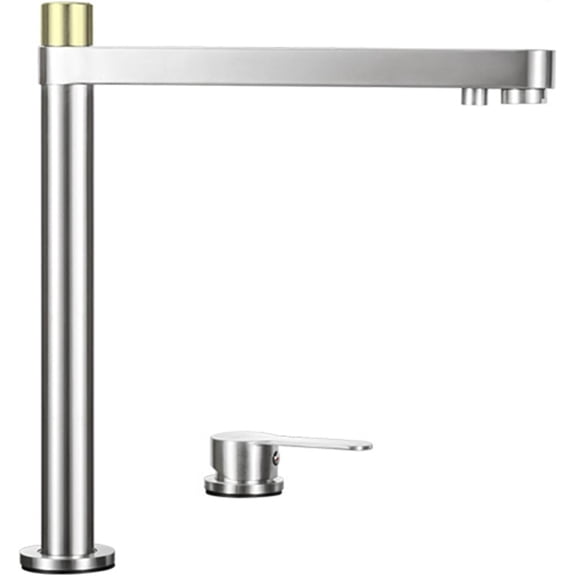 3 Way Tap Black Sink Taps Kitchen Faucet for Front Window 360 Swivel Spout Hot and Cold Water 3 Way Filter Tap for Kitchen Sink Stainless Steel