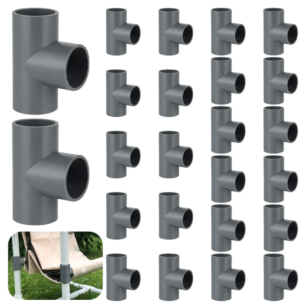 3 Way Tee PVC Fittings 24PCS Heavy Duty 1 Inch PVC Pipe Fittings 3 Way Furniture Grade Pipe Elbow Connectors Coupling Adapters for Water Supplies Furniture Garden Shelves Walmart