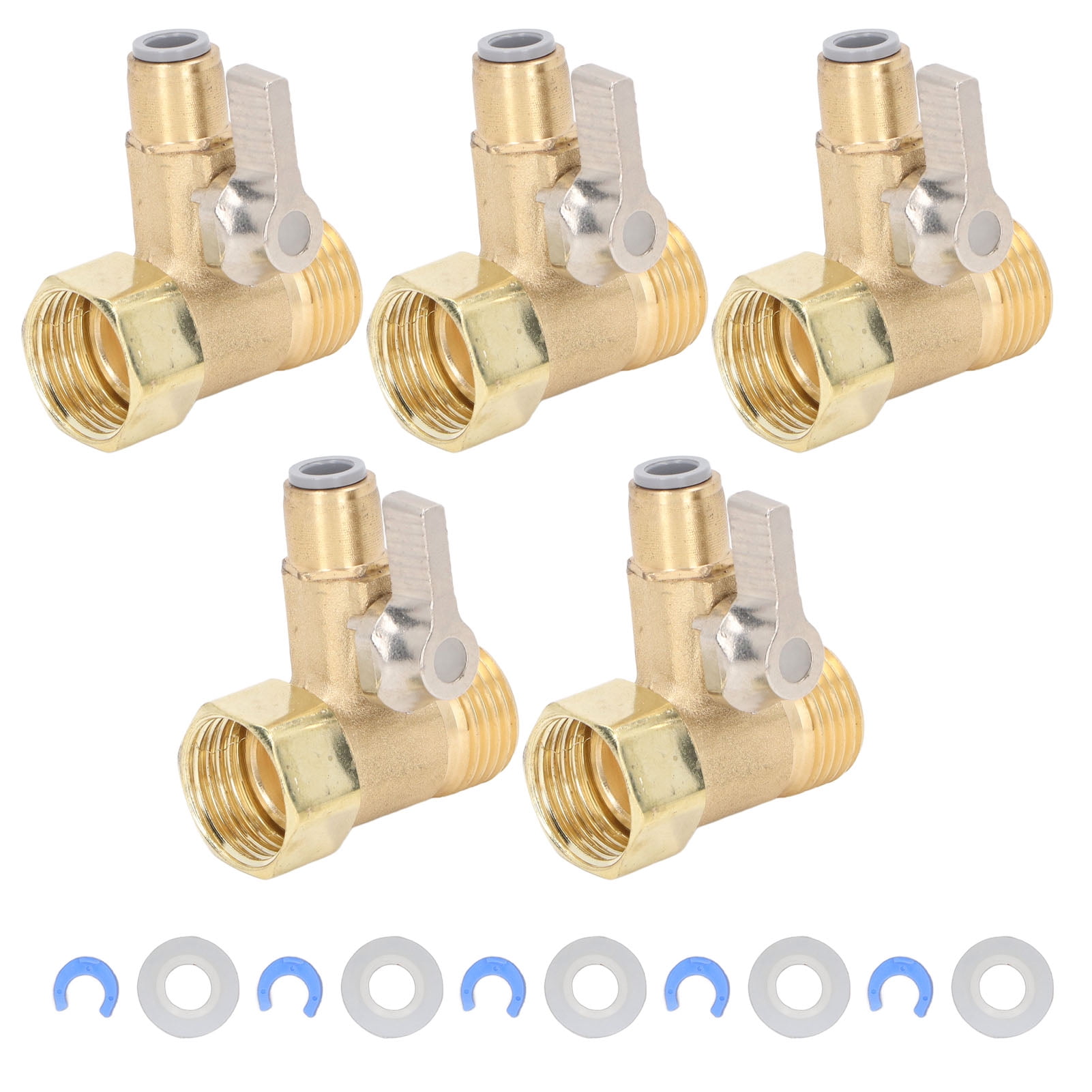 3Way Water Purifier Ball Valve, 1/4in Inlet DN15, 5Pcs Replacement