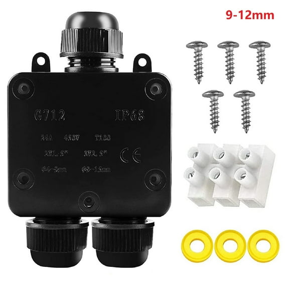 3-Way Waterproof Junction Box Waterproof Ip68 Cable Connector Earth Outdoor Connection Box For Wiring Accessories