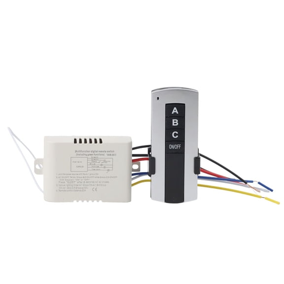 3 Way Wireless Remote Control Switch AC 220V-240V For Chandelier Ceiling Light Fan, 3- Receiver Transmitter With Independent Coding, 15M Range, LED Fluorescent Energy Saving Bulbs