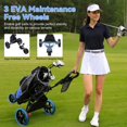 thumbnail image 1 of 3 Wheel Golf Push Cart, Foldable Golf Bag Cart with Ball Loading Aperture, Scorecard Board, Water Bottle Holder, Foot Brake-Black, 1 of 9