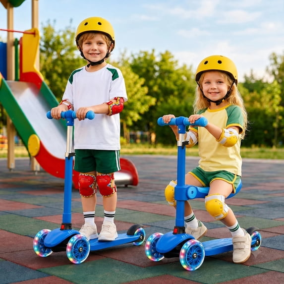 Ups Wheel 3 Wheel Kids Scooter with Light Up Wheels, Removable Seat and 110 lb ...