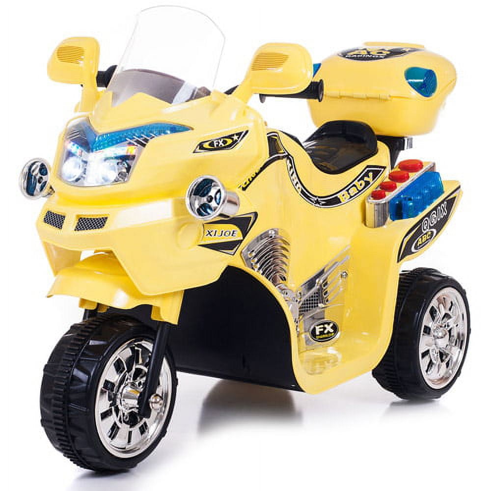 3 Wheel Motorcycle, Ride on Toy for Kids by Rockin' Rollers – Battery Powered Ride on Toys for Boys and Girls, 2 - 5 Year Old - FX Yellow