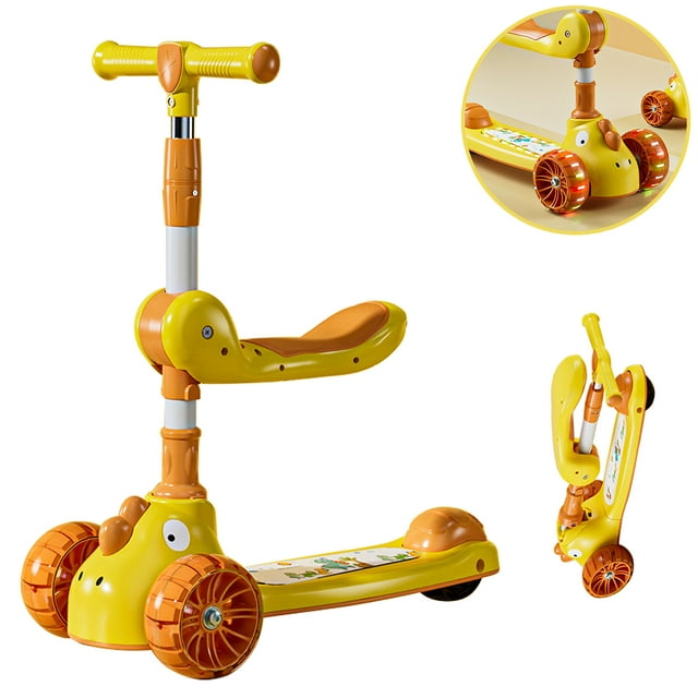 3 Wheel Scooter for Kids Ages 212 Boys Girls with Light Up Wheels, Folding Kids Scooters with