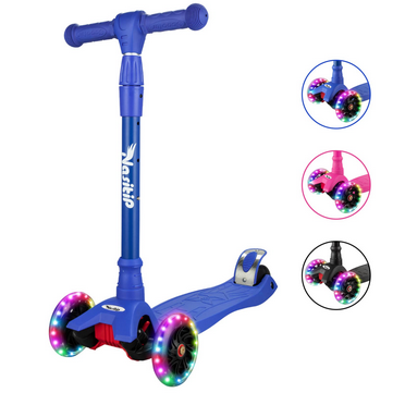 3 Wheel Scooters for Kids, Nasitip Kick Scooter for Toddlers 3-8 Years Old, Boys and Girls Scooter with 3 Light Up Wheels, AEBC-9 Bearing, 4 Adjustable Height, Mini Scooter for Children