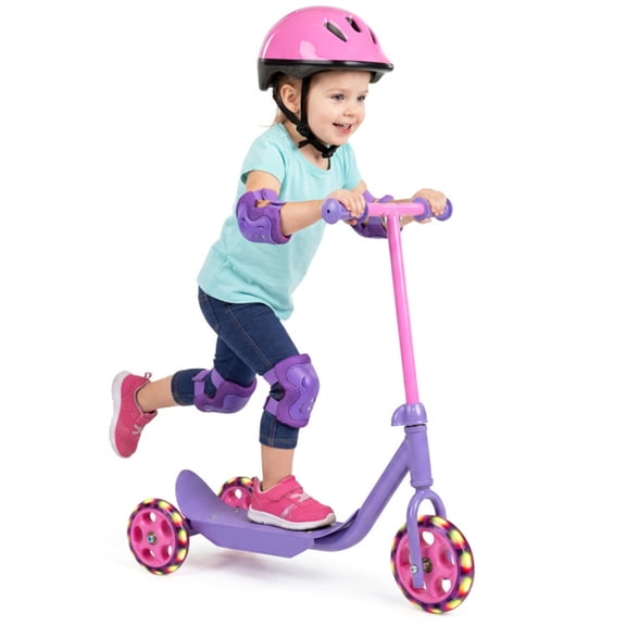 3-Wheel Toddler Scooter with LED Light-Up Wheels for Beginners Age 2+