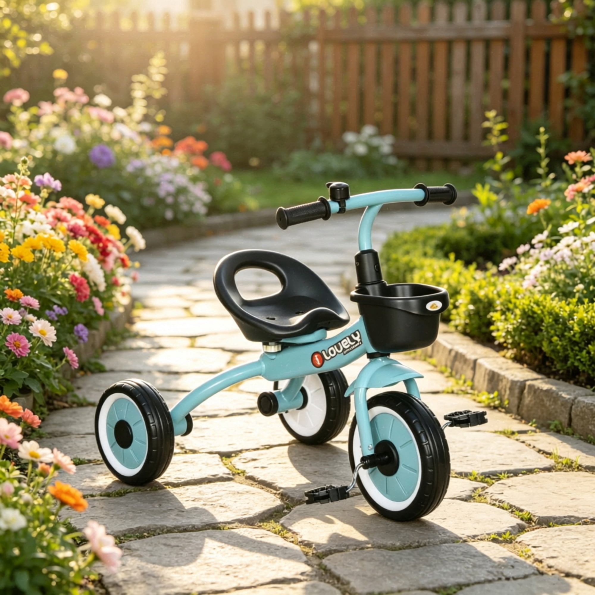 3-Wheel Toddler Tricycle: Kids Bike for Children 2-5 Years Old, Blue