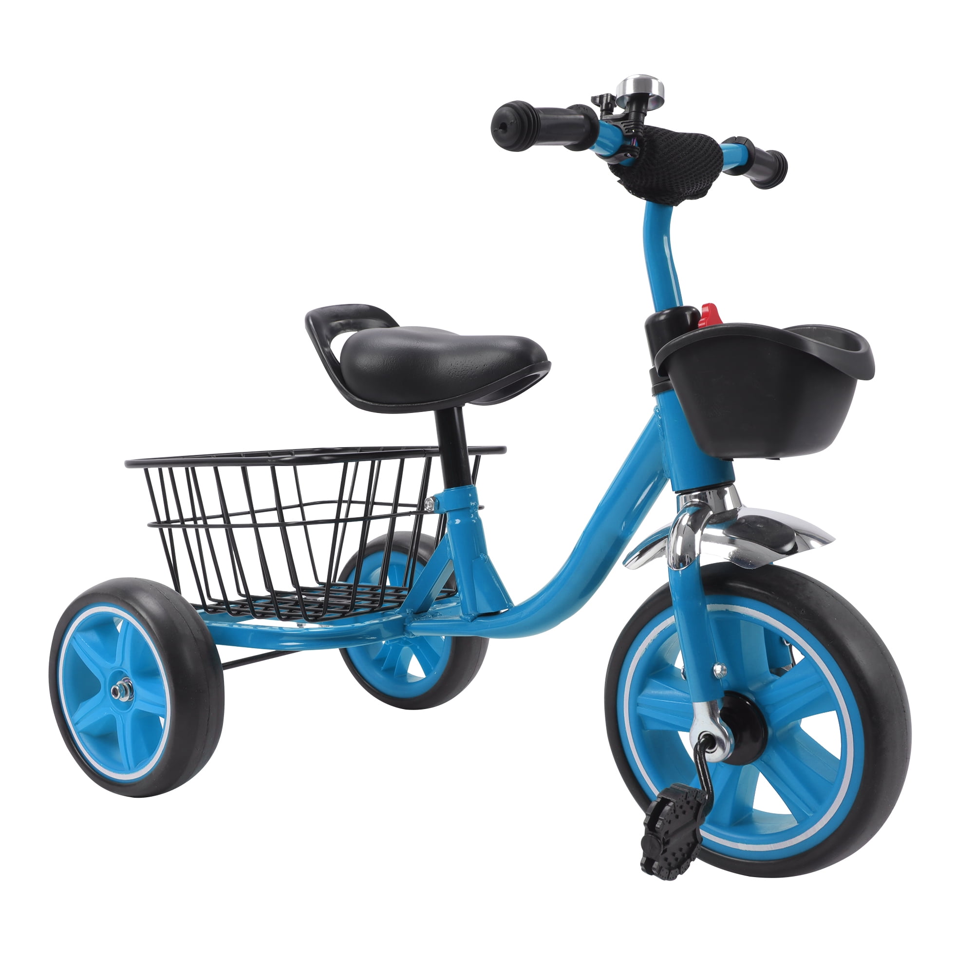 3-Wheel Trike Bicycle for Toddlers, Kids Pedal Tricycle Stroller with Basket, Folding Trike Bike