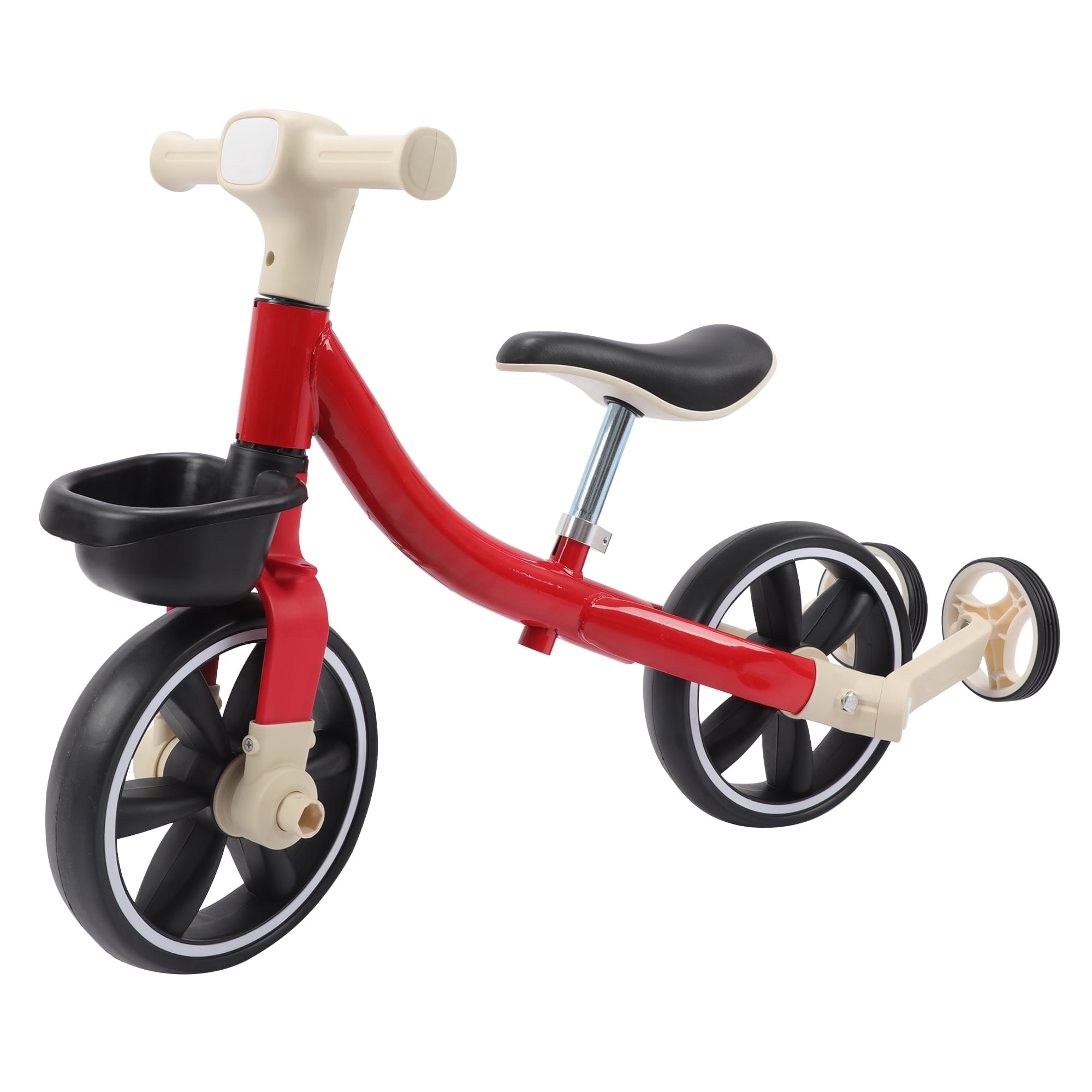 3-Wheel Trike Bicycle for Toddlers, Kids Pedal Tricycle Stroller with Basket, Folding Trike Bike