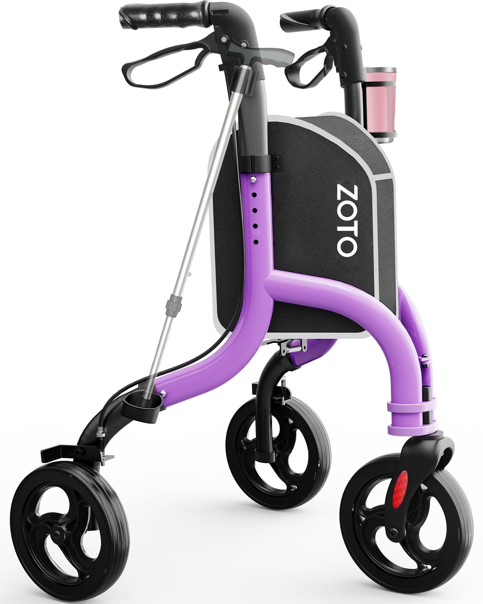 ZOTO Foldable 3 Wheel Walker for Seniors, Lightweight Rollator