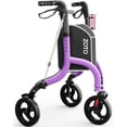 thumbnail image 1 of ZOTO Foldable 3 Wheel Walker for Seniors, Lightweight Rollator with Adjustable Height, Cup and Cane Holder,VRW310-PU, 1 of 6