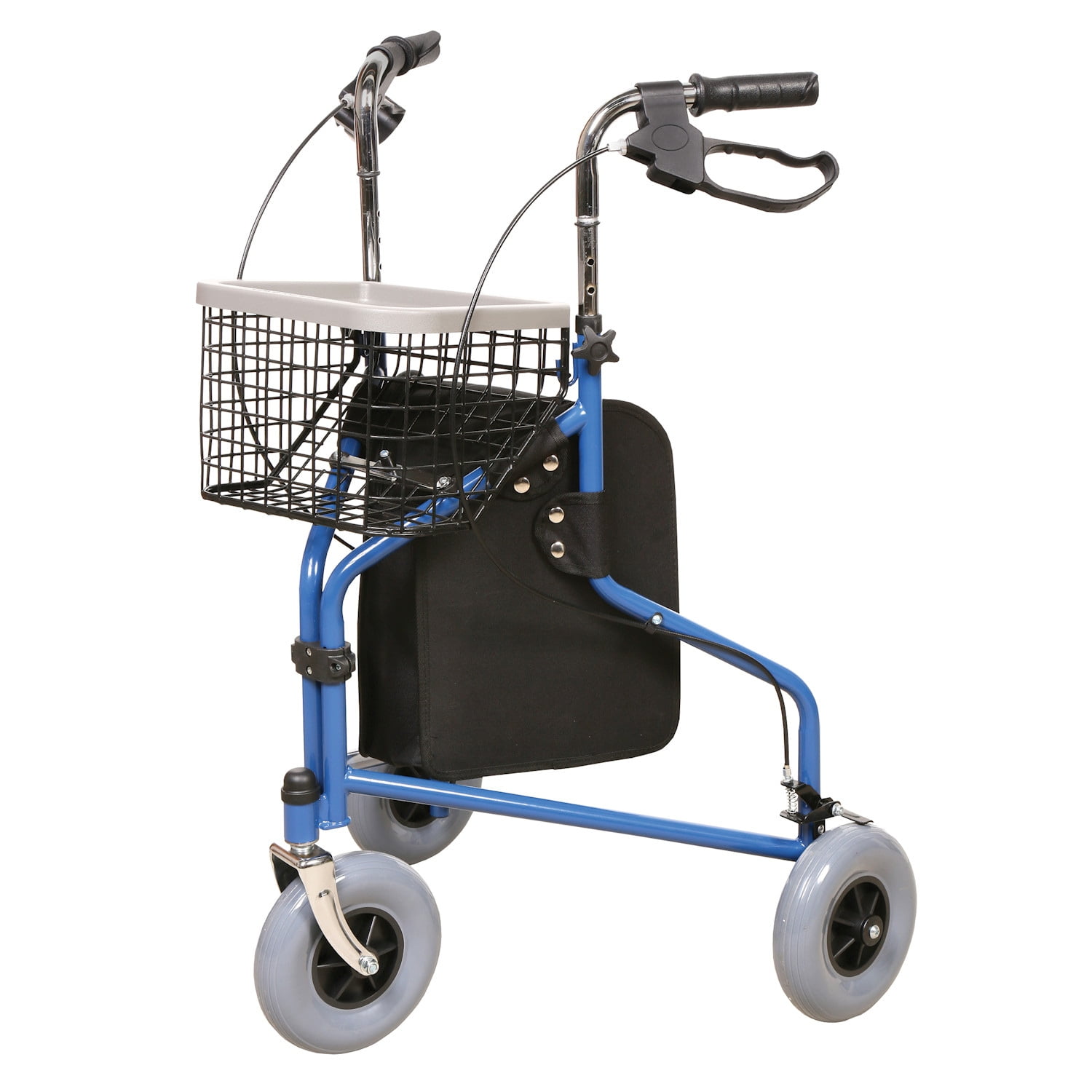 3Wheeled Rollator Rolling Walker with Basket Tray