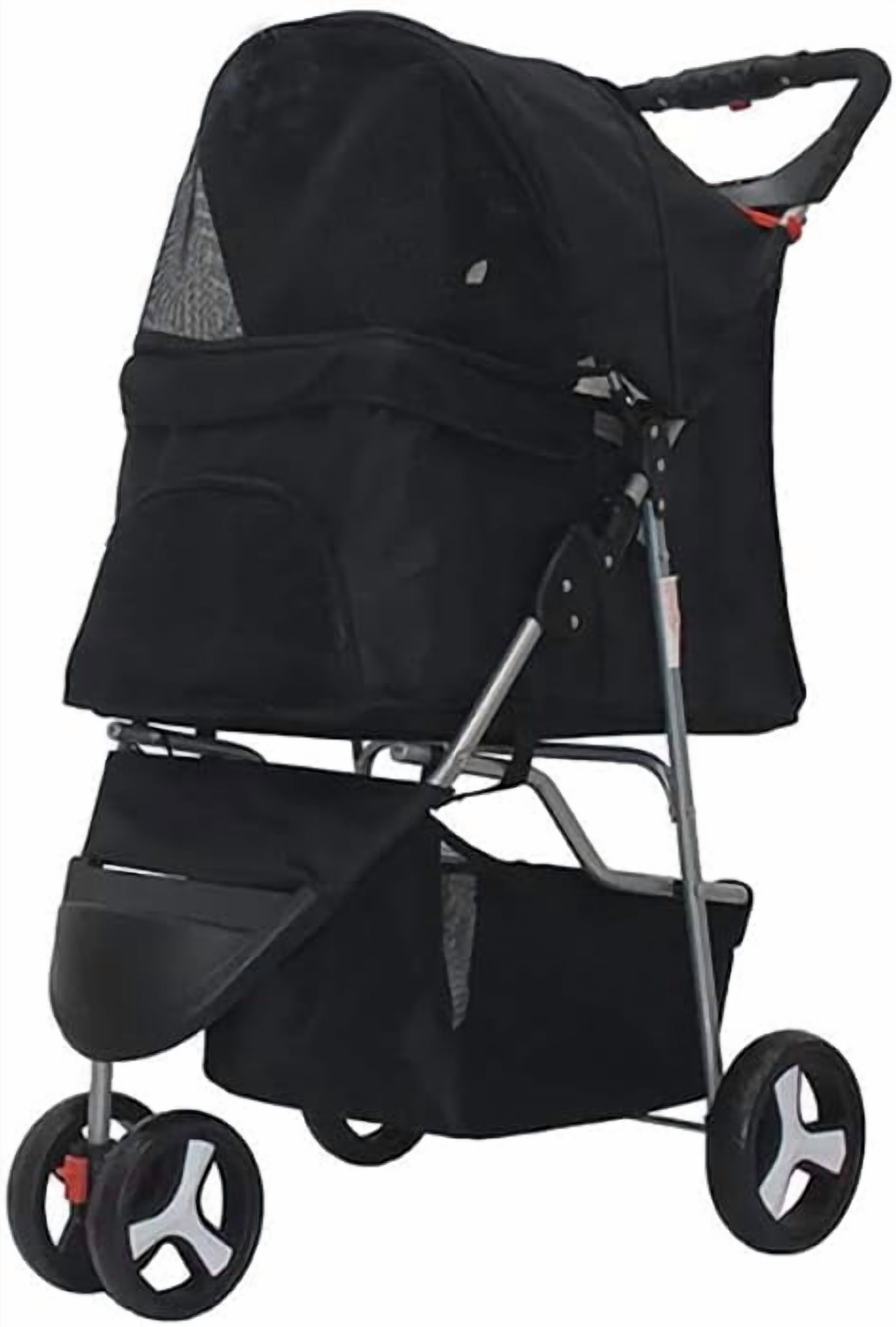 Picture of 3 Wheels Pet Stroller, Dog Cat Stroller Cage Jogging Stroller Travel ...