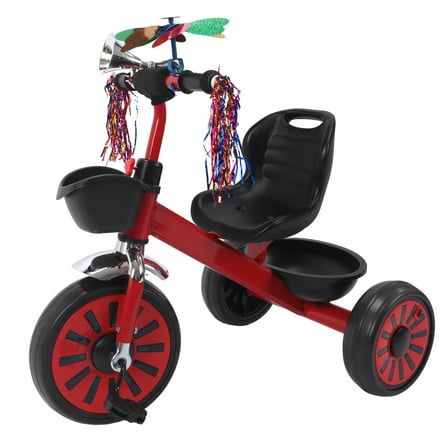 3 Wheels Toddler Bike, Tricycle for Toddlers 1-5 Year with Adjustable Seat, Storage Basket, Ideal Balance Bike Birthday Gifts and Toys for Boys and Girls