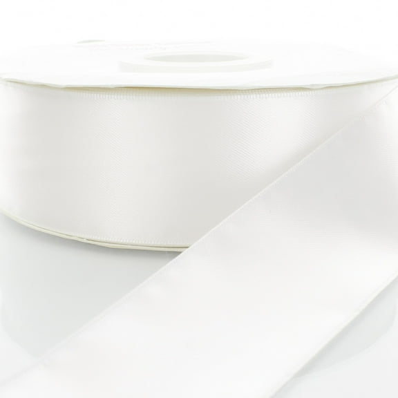 3" White Double Faced Satin Ribbon 3 Yards