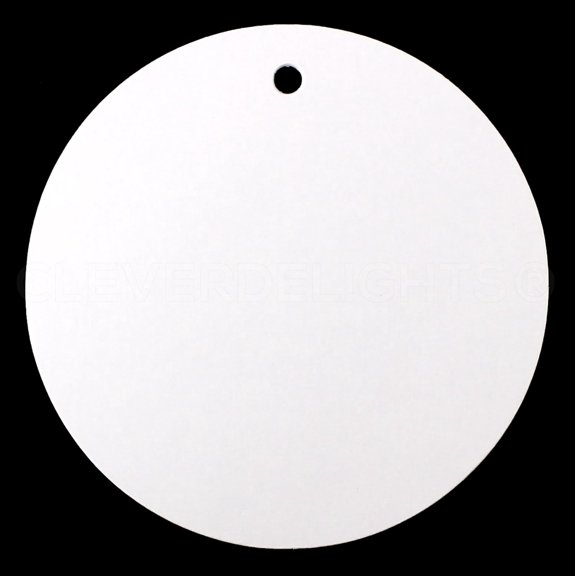3" White Gift Tags - 100 Pack - Round Circle Paper Hang Tag