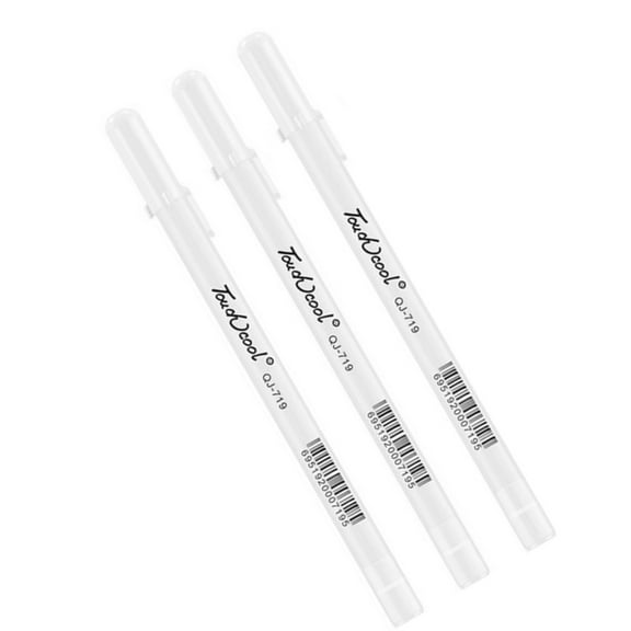 3* White Ink Pen Gel Ink Marker Pen Drawing Art 0.8MM Fine Tip Sketching Painting Tool