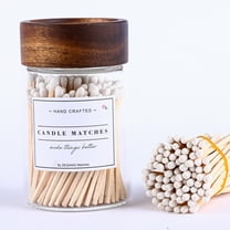 3'' White Matches Included（150Pcs),  Matches in a Jar with Striker, Glass Match Holder with Striker, Glass Match Bottle with Candles Matches for Fireplace BBQ Grill, 150Pcs Long Wood Safety Matches