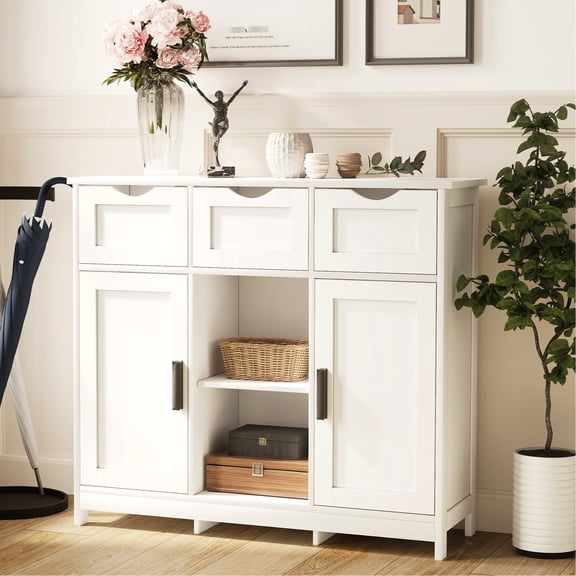 3 White Storage Cabinet For Living Room, Bedroom, Bathroom Needs Particle Board With Drawers Home Organization