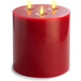 3 Wick Flameless Candle 6X6 Extra Large Pillar Candle, Realistic 3D