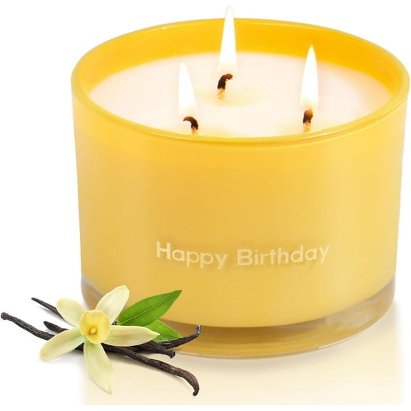 3 Wick Vanilla Scented Candles, Home Soy Candles, 12.35oz Luxury Relaxing Aromatherapy Candle for Women Men, 50 Hours Long Lasting Clean Burning Jar Candle, Romantic Birthday Gift for Lover